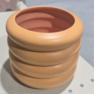 Stacked Orange Ceramic Vase